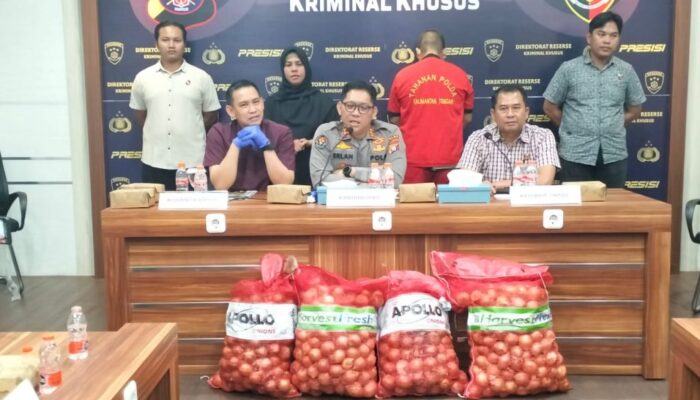 Ditreskrimsus Polda Kalteng Berhasil Amankan 1 Tersangka Pengangkut 8,4 Ton Bawang Bombay Ilegal di Palangka Raya