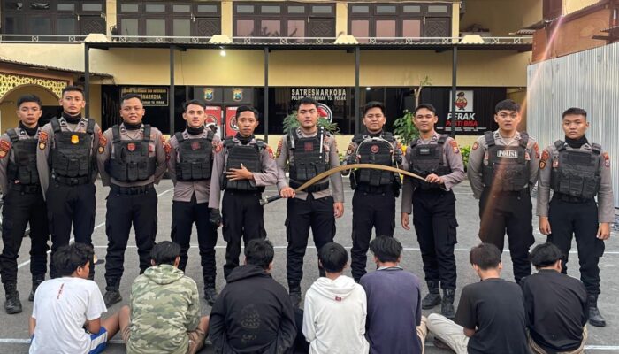 Polres Pelabuhan Tanjungperak Amankan 7 Kelompok Gang Allstar di Tenggumung Baru Surabaya