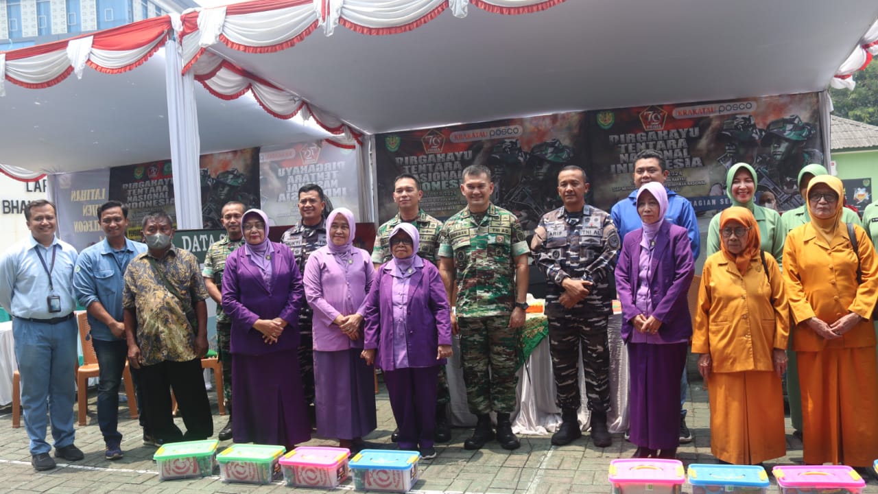 Dalam Rangka HUT TNI Ke-79 Tahun 2024, Kodim 0623/Cilegon Gelar Donor Darah dan Bakti Kesehatan