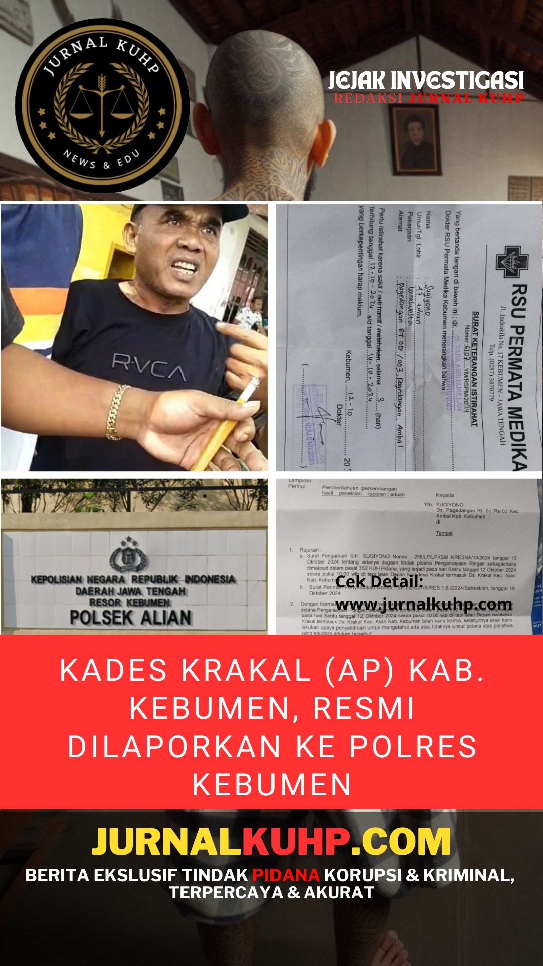 Kades Krakal (AP) Kab. Kebumen, Resmi Dilaporkan Ke Polres Kebumen
