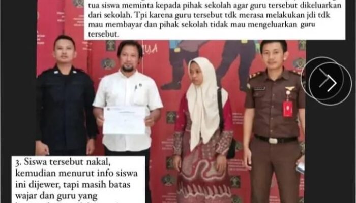 Supriyani, SPd Seorang Guru Honorer SDN Baito, Konawe Selatan di Penjara Akibat Menegur Siswa Anak Seorang Polisi Aktip