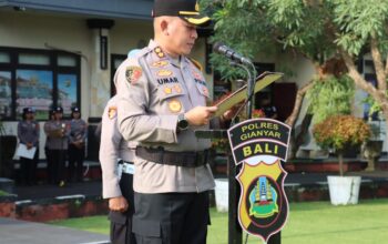 Polres Gianyar Gelar Upacara Bendera Dalam Rangka Peringatan Hari Kesadaran Nasional 