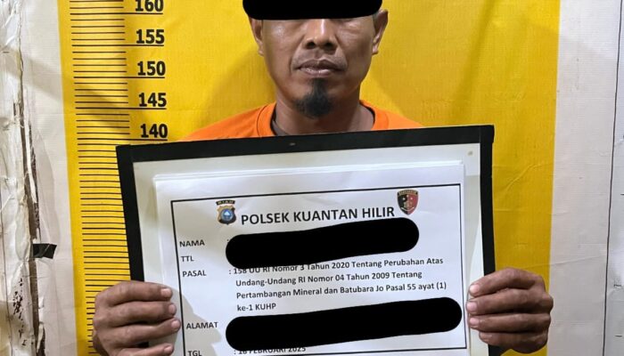 Polsek Kuantan Hilir Ungkap Kasus PETI, Satu Pelaku Diamankan
