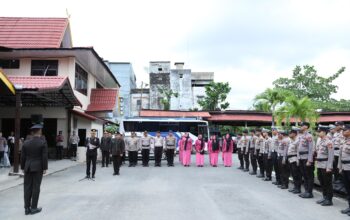 Polres Inhil Lepas Almarhum Iptu Fauzan dengan Upacara