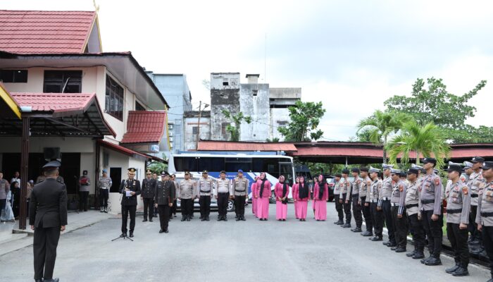 Polres Inhil Lepas Almarhum Iptu Fauzan dengan Upacara