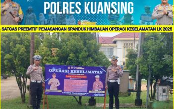 Satgas Preemtif Polres Kuansing Sosialisasikan Operasi Keselamatan Lancang Kuning 2025, Pasang Stiker dan Sebar Brosur