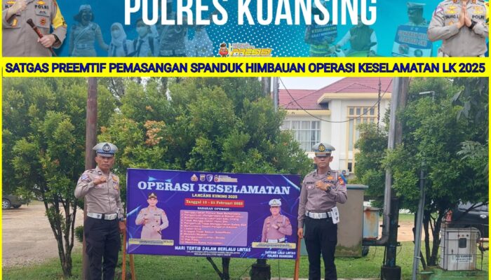 Satgas Preemtif Polres Kuansing Sosialisasikan Operasi Keselamatan Lancang Kuning 2025, Pasang Stiker dan Sebar Brosur