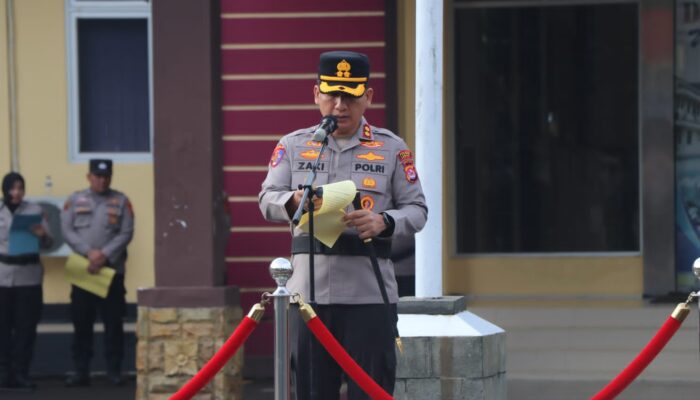 Kapolres Lebak Pimpin Upacara Kenaikan Pangkat Pengabdian Personel Polres Lebak