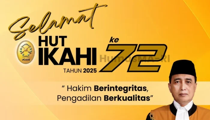 Mahkamah Agung RI Ucapkan Selamat HUT ke-72 IKAHI: Tegaskan Komitmen pada Integritas dan Kualitas Peradilan