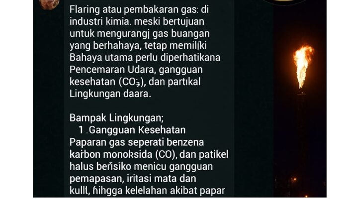 Warga Cilegon Soroti Ketimpangan Sosial dan Bahaya Flaring Lotte Chemical: “Jangan Bungkam Logika Kami dengan Api di Langit”