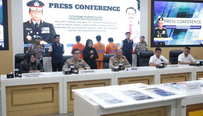 Polda Jatim Tangkap Tiga Tersangka Pembuat Video Deep Fake Catut Nama Gubernur, Raup Puluhan Juta dari Penipuan