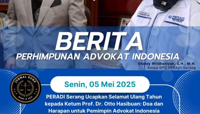 PERADI Serang Ucapkan Selamat Ulang Tahun kepada Ketum Prof. Dr. Otto Hasibuan: Doa dan Harapan untuk Pemimpin Advokat Indonesia
