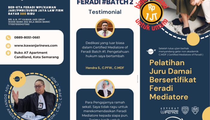 Feradi Mediator Gelar Pelatihan Batch 2: Cetak Juru Damai Bersertifikat Siap Bantu Masyarakat