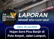 Hujan Sore Picu Banjir di Pulo Ampel, Jalan Lumpuh, Motor Hanyut