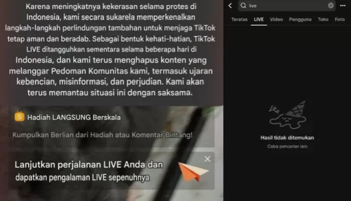 Fitur Live TikTok Mendadak Hilang, Warganet Heboh: Ini Penjelasan Resmi