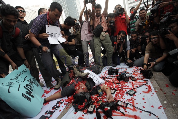 Ilustrasi aksi menolak kekerasan terhadap jurnalis. Foto: RES