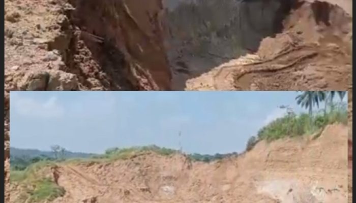 Jalan Desa Digerus Sampai Putus, Limbah Galian Pasir PT KSI Diduga Cemari Sungai Ciliman