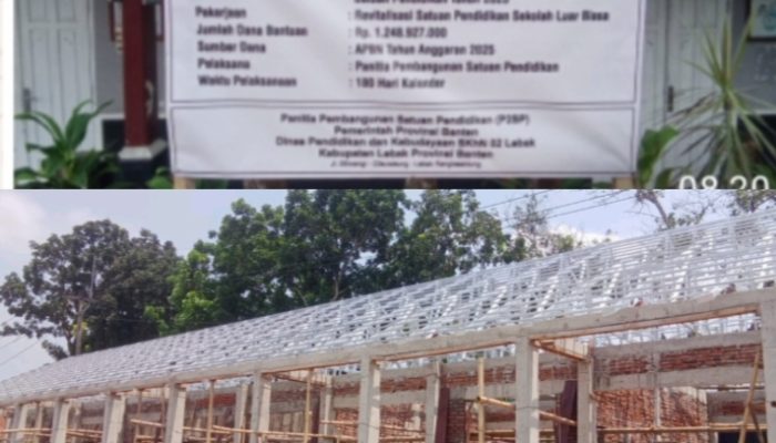 Revitalisasi SKH Negeri 02 Rangkasbitung Diduga Gunakan Material Tak Sesuai Spesifikasi