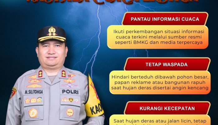 Kapolres Cilegon berikan himbauan kepada Masyarakat ,Waspadai Potensi Cuaca Ekstrem