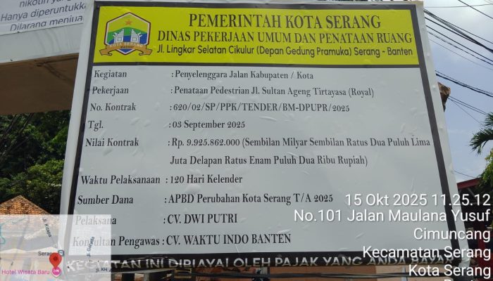 Mahasiswa Banten Raya Ultimatum DPUPR, Bongkar Dugaan Korupsi Proyek Pedestrian Royal