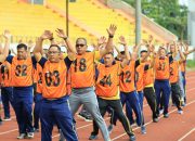 Personel Polres Kuantan Singingi Laksanakan Kesemaptaan Jasmani Semester II Tahun 2025