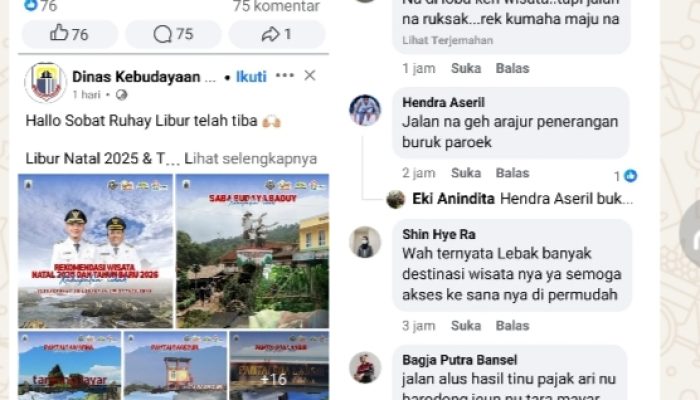 Libur Nataru, Promosi Wisata Lebak Diserbu Kritik Jalan Rusak