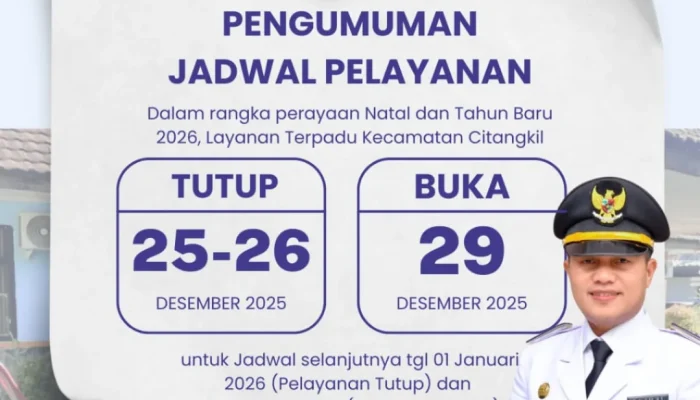 Kecamatan Citangkil Sesuaikan Jadwal Pelayanan Selama Libur Natal dan Tahun Baru