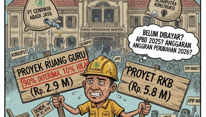 Dua Proyek SMKN 1 Baros Dikendalikan Satu Pelaksana, Anggaran Diterima 90 Persen tapi Kontrak Menuntut 100 Persen