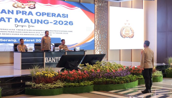 Jelang Idul Fitri 1447 H, Polda Banten Matangkan Kesiapan Personel Melalui Latihan Pra Operasi Ketupat Maung 2026