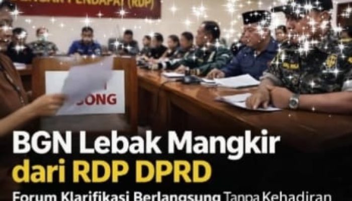 Korwil BGN Lebak Tak Hadiri RDP DPRD, Publik Pertanyakan Transparansi