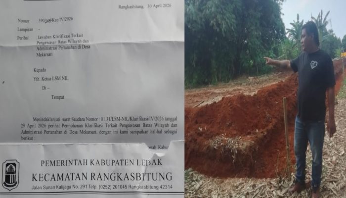 LSM-NIL Temukan Indikasi Kejanggalan Administrasi Lahan 12 Hektar di Perbatasan Lebak-Serang, Camat Rangkasbitung Beri Jawaban Normatif