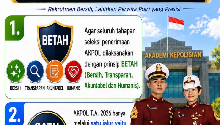 Penerimaan Anggota Polri T.A 2026 Terapkan Prinsip BETAH