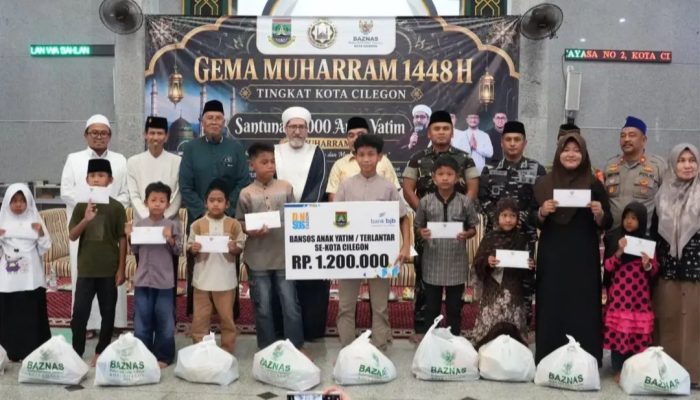 Dandim 0623/Cilegon Dukung Program Kafalatul Yatim, Dampingi Wali Kota Salurkan Bansos untuk 927 Anak