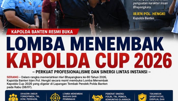 Kapolda Banten Resmi Buka Lomba Menembak Kapolda Cup 2026, Perkuat Profesionalisme dan Sinergitas dalam Semangat Hari Bhayangkara ke-80