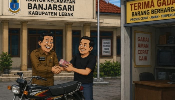 Diduga Kendaraan Dinas Honda Win Milik Kecamatan Banjarsari Digadaikan