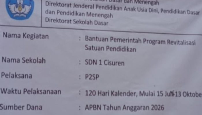 Dugaan Penggunaan Baja Ringan Tidak Ber-SNI/TKDN pada Revitalisasi SDN 1 Cisuren, Kepala Sekolah Belum Beri Tanggapan