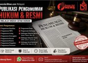 KawanJariNews.com Layani Publikasi Pengumuman Hukum dan Pengumuman Resmi Melalui Media Cetak Koran