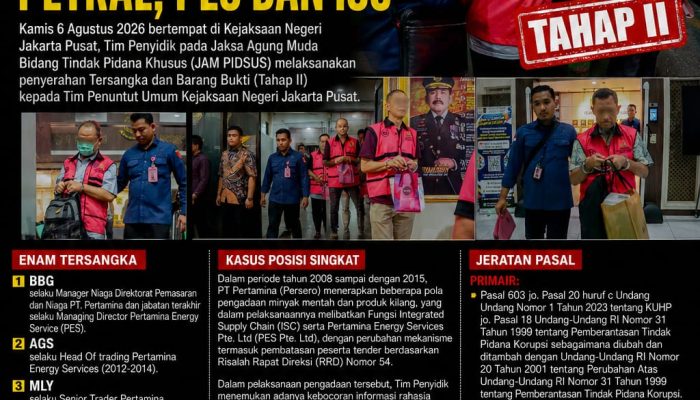 Enam Tersangka Kasus Dugaan Korupsi PETRAL, PES dan ISC Diserahkan ke Penuntut Umum