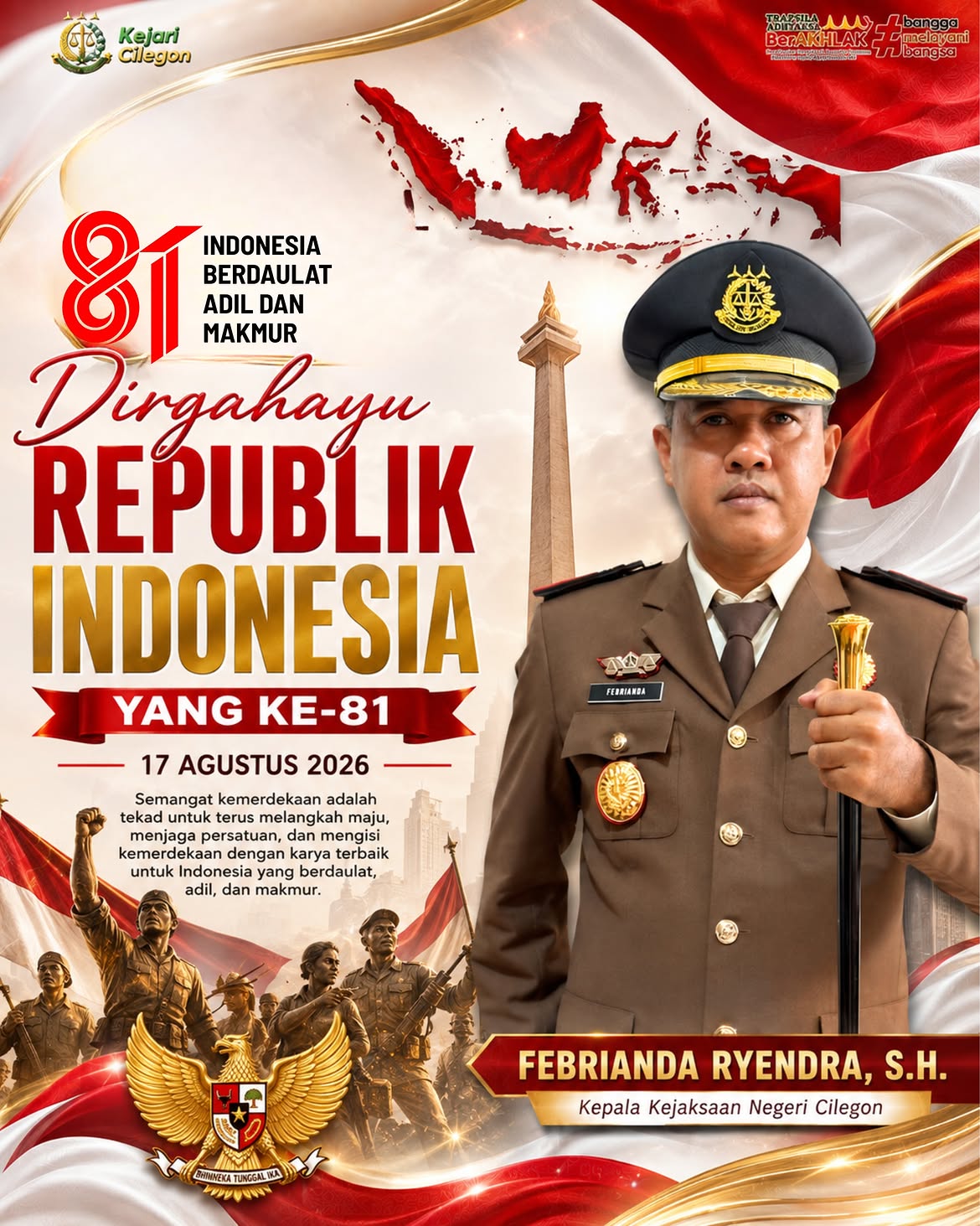 Kepala Kejaksaan Negeri Cilegon Febrianda Ryendra, S.H., beserta seluruh jajaran Kejaksaan Neger