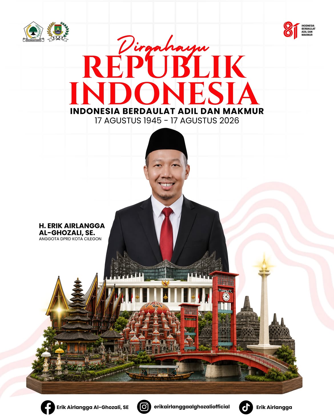 🇮🇩Dirgahayu Republik Indonesia Ke-81 Tahun 🇮🇩Indonesia Berdaulat, Adil dan Makmur.81 tahun I