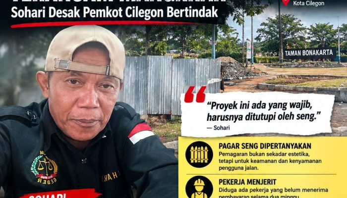 Proyek Taman Bonakarta Rp703,9 Juta Terancam Mangkrak, Sohari Desak Pemkot Cilegon Bertindak